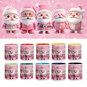 Cute Pink Santas Christmas Mug SANCUP001