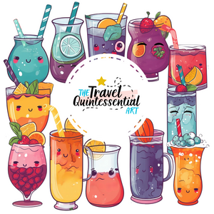 Cute Drinks Digital Art SETDR002