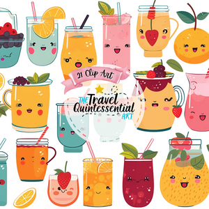 Cute Drinks Digital Art SETDR003