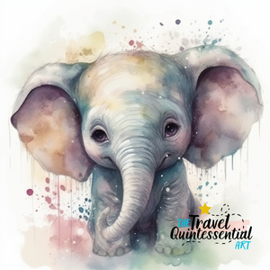 Elephant Canvas Art Printable Digital Art (36x36) ELE002