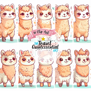 Cute Llama Digital Art SETLC001