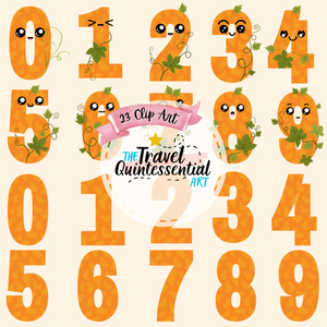 Cute Numbers Halloween - Digital Art SETNUM001