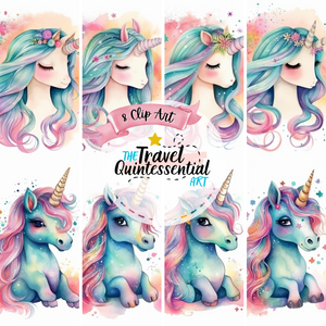 Cute Unicorn Cartoon Character - Twilight - Digital Art SETUC001