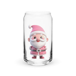 Pink Santa Claus SANTA001 Can-Shaped Glass