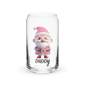 Pink Santa Claus (Daddy) SANTA003 Can-Shaped Glass