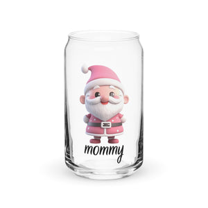 Pink Santa Claus (Mommy) SANTA002 Can-Shaped Glass