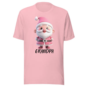 Cute Pink Santa Claus Grandpa Christmas T-Shirt (Men) SANTA007