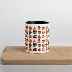 Cute White Cupcakes Mug with Color Inside SETCCK001