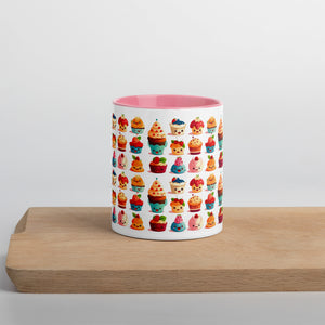 Cute White Cupcakes Mug with Color Inside SETCCK001