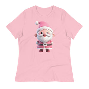 Cute Pink Santa Claus Christmas T-Shirt (Women) SANTA001