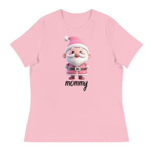 Cute Pink Santa Claus Mommy Christmas T-Shirt (Women) SANTA002