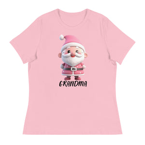 Cute Pink Santa Claus Grandma Christmas T-Shirt (Women) SANTA006