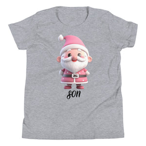 Cute Pink Santa Claus Son Youth Christmas T-Shirt (Kids) SANTA004Y