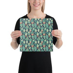 Cute Cactus Cartoon Canvas C0004