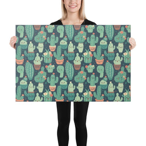 Cute Cactus Cartoon Canvas C0004