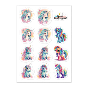 Cute Unicorn Cartoon Characters Glossy Stickers Twilight UC0009