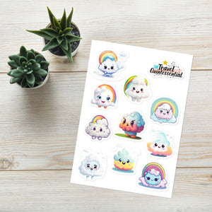 Cloud Cartoon Characters Glossy Stickers SETCM001