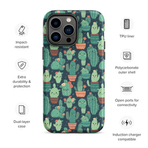 Cute Cactus Cartoon Tough Case for iPhone® C0004