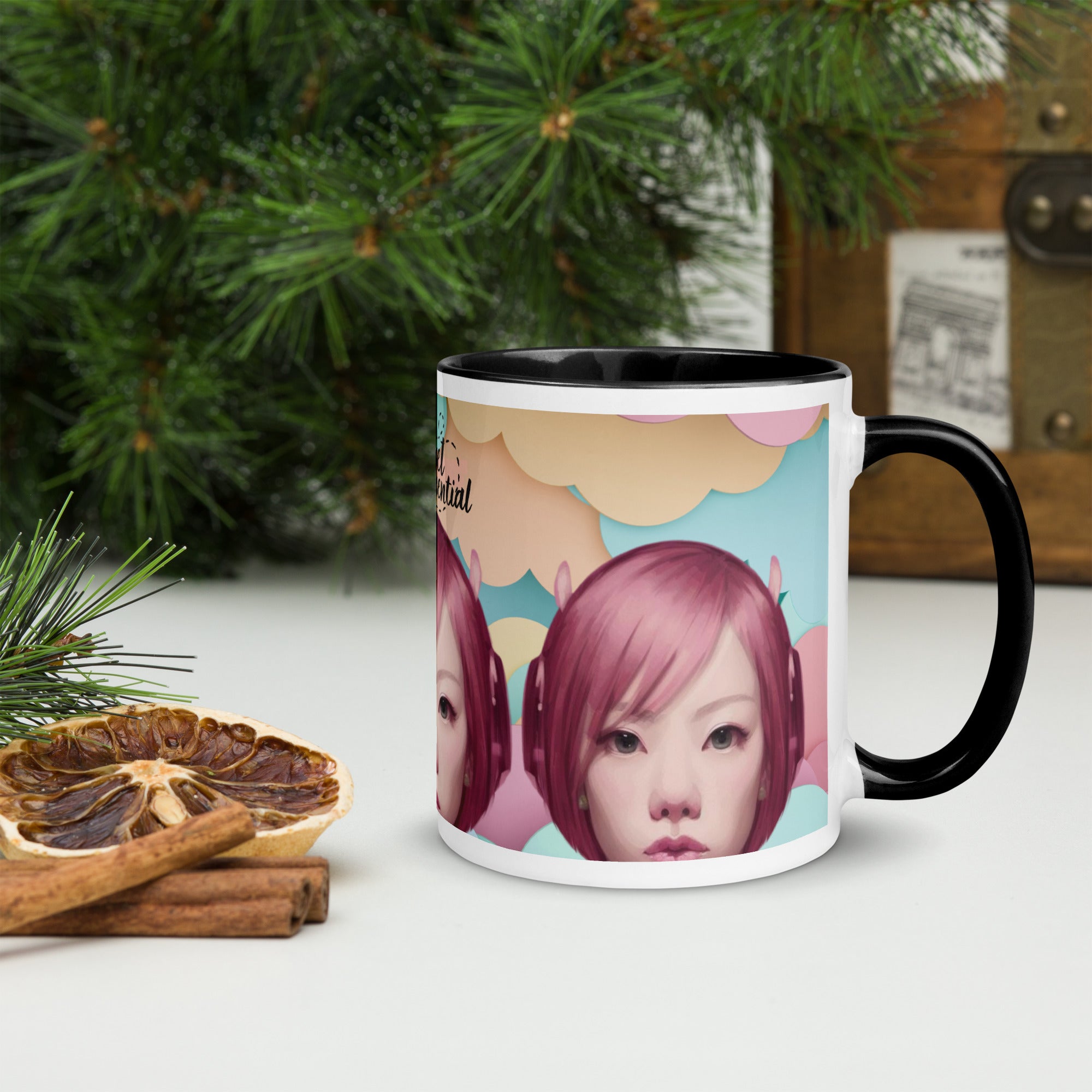 Pink Head TheTravelQuintessential Mug with Color Inside PH01