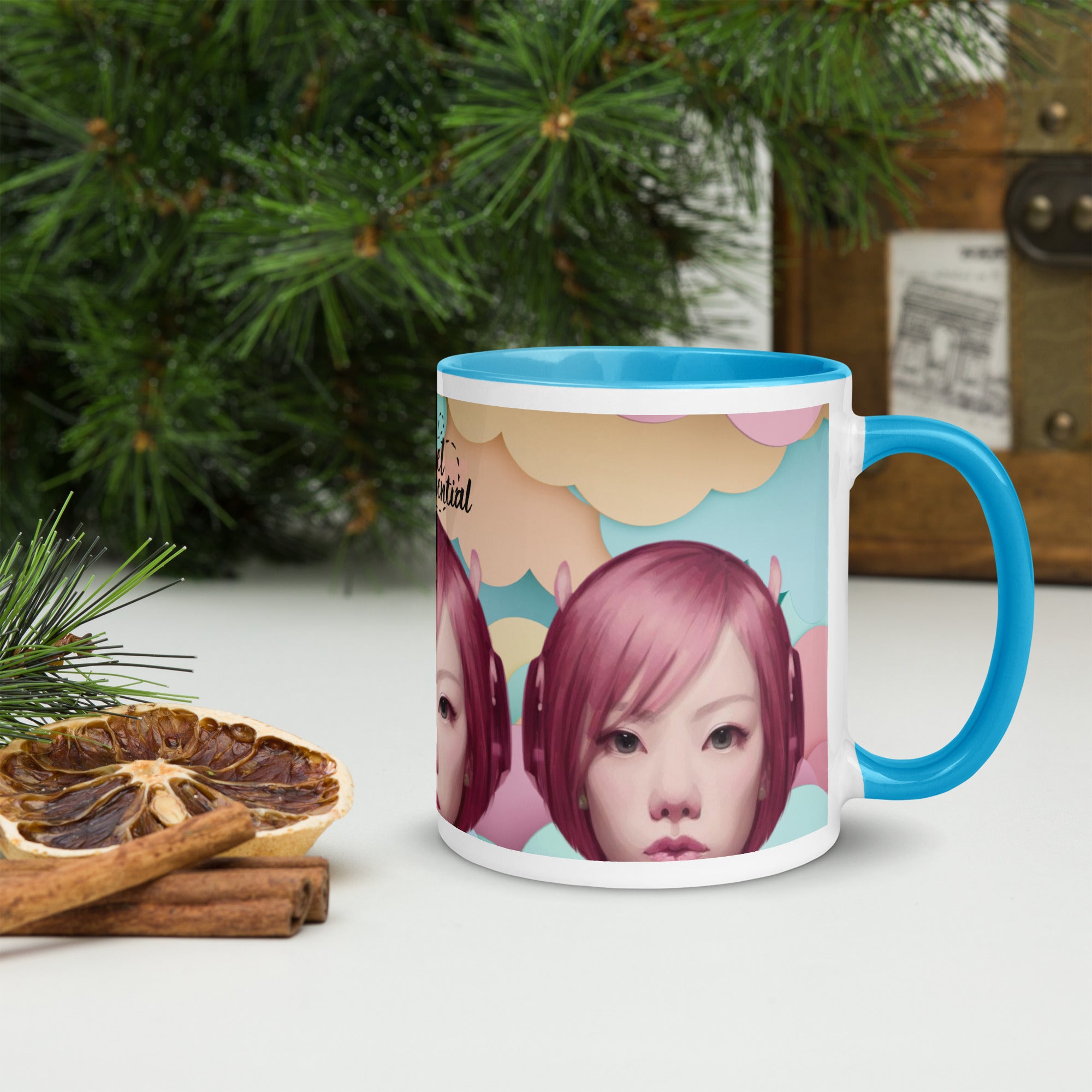 Pink Head TheTravelQuintessential Mug with Color Inside PH01
