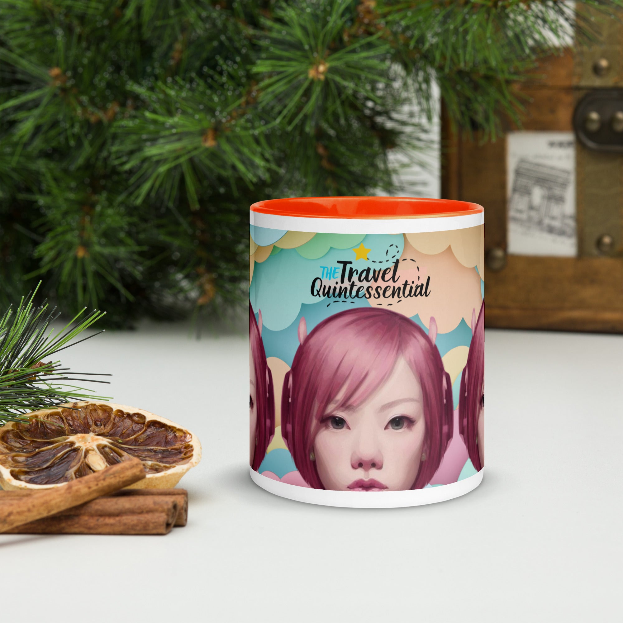 Pink Head TheTravelQuintessential Mug with Color Inside PH01