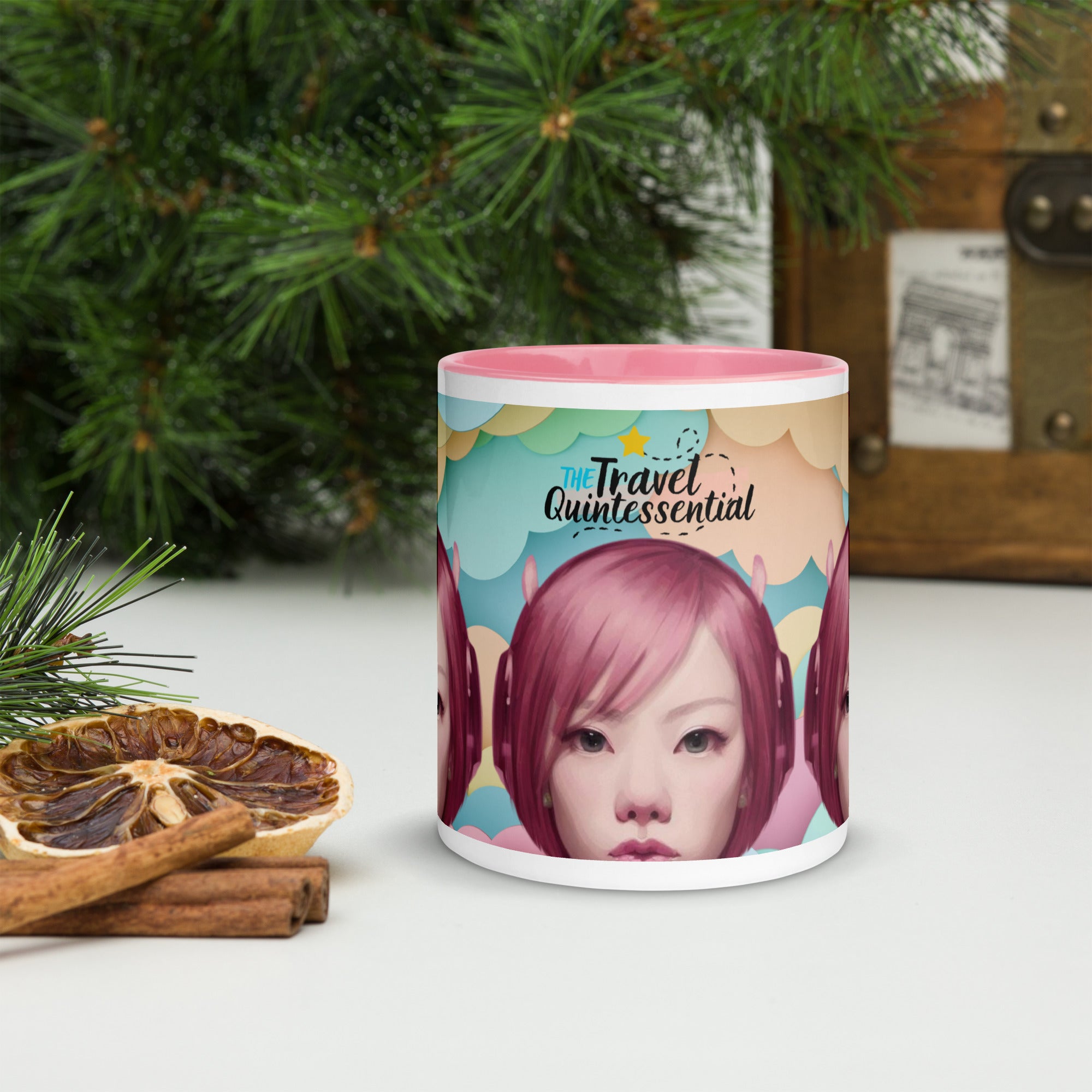 Pink Head TheTravelQuintessential Mug with Color Inside PH01