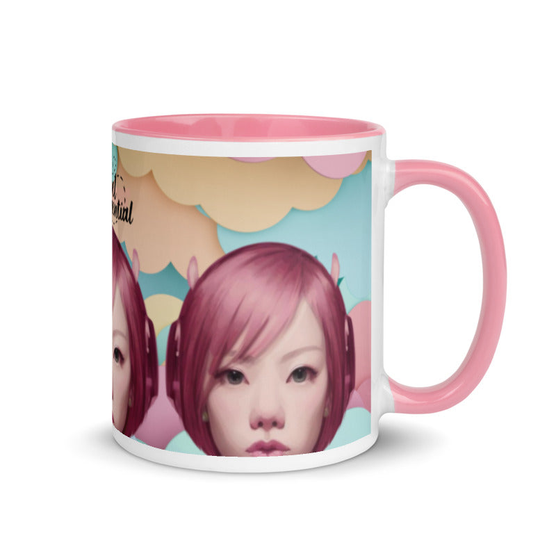Pink Head TheTravelQuintessential Mug with Color Inside PH01