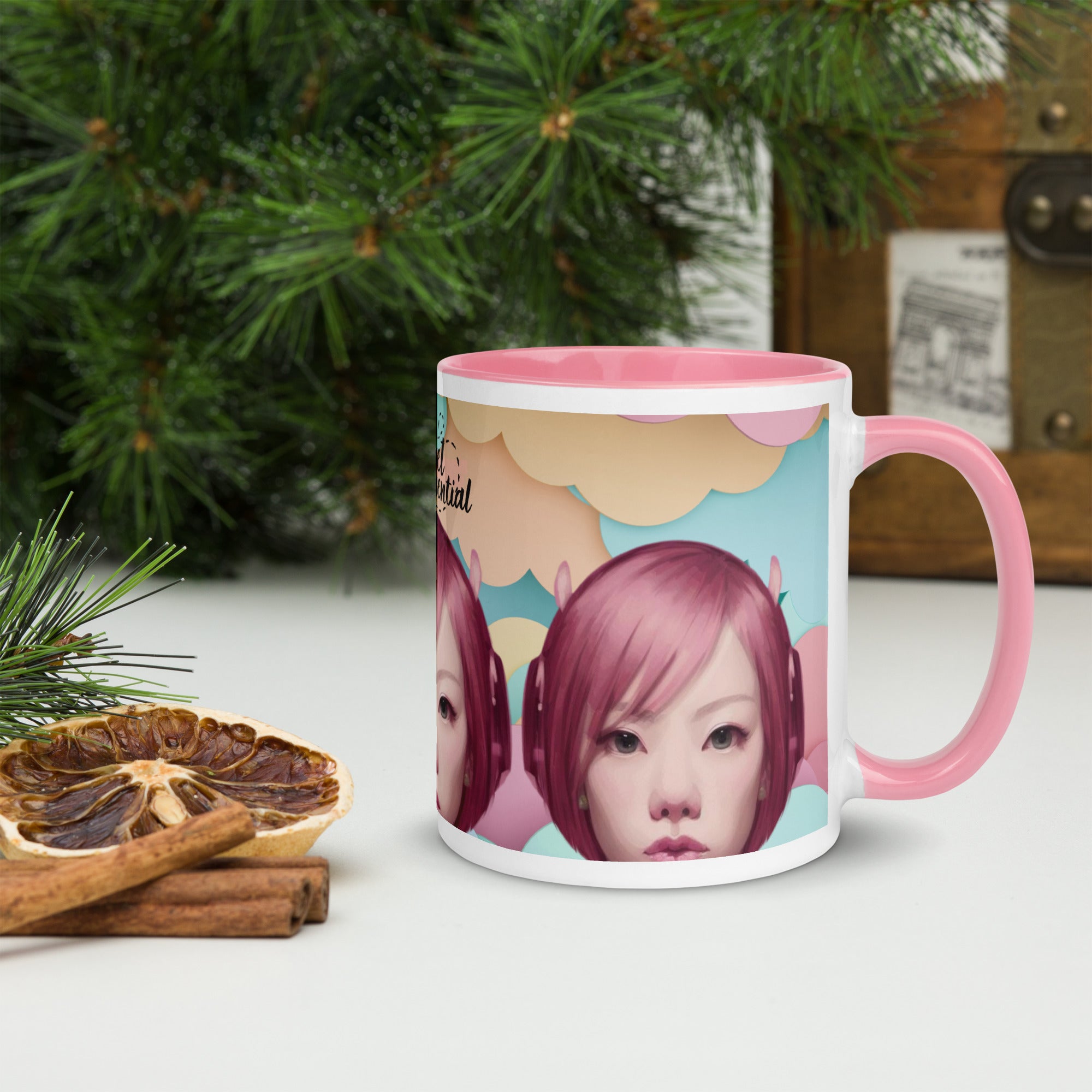 Pink Head TheTravelQuintessential Mug with Color Inside PH01