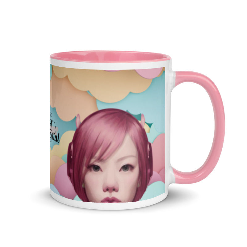 Pink Head TheTravelQuintessential Mug with Color Inside PH02