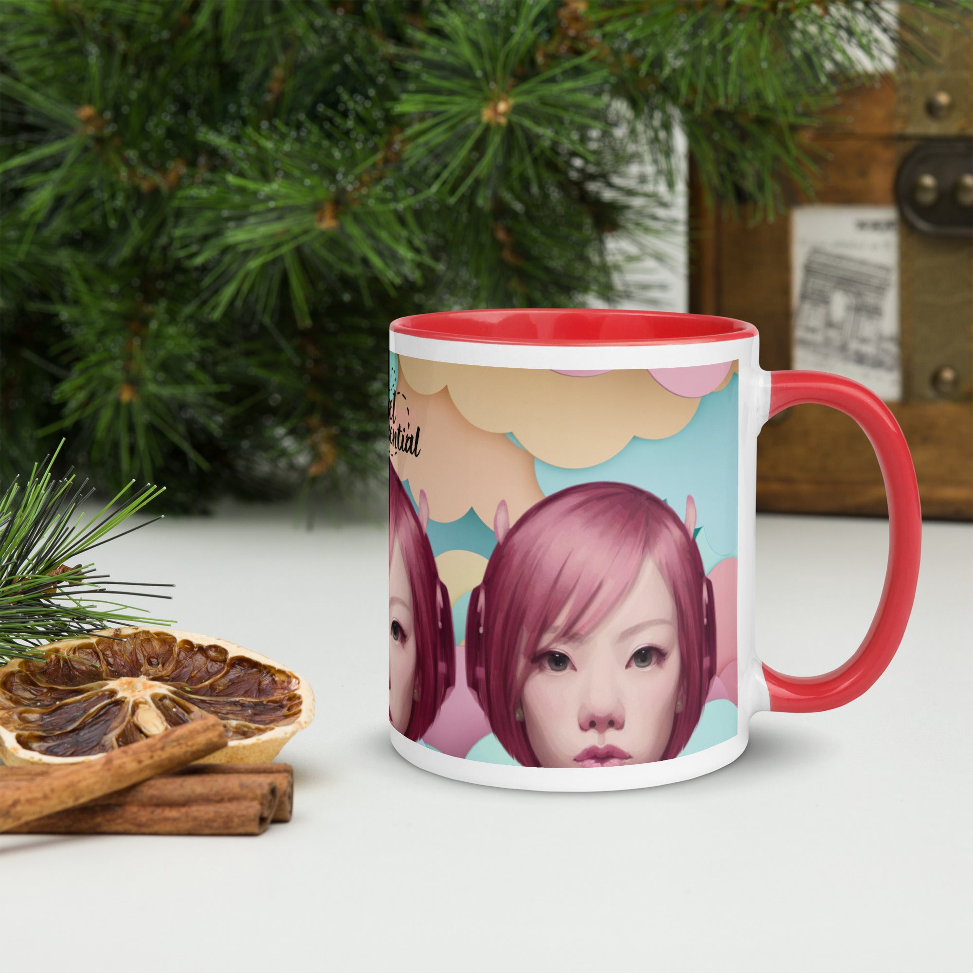Pink Head TheTravelQuintessential Mug with Color Inside PH01