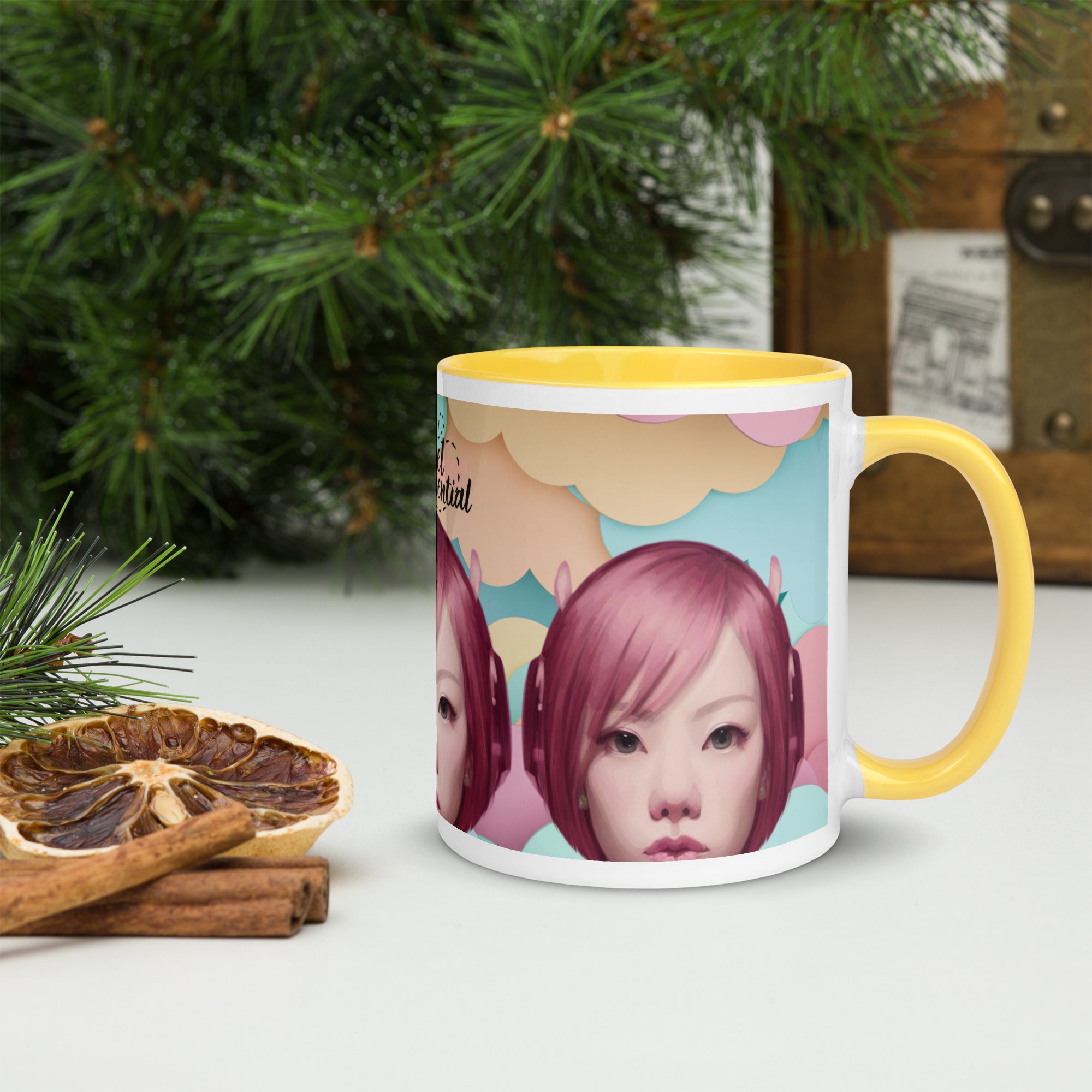 Pink Head TheTravelQuintessential Mug with Color Inside PH01